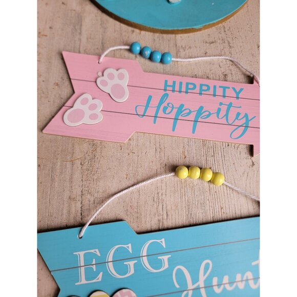 Happy Easter Variety sign set bunny egg hunt rabbit set unique decor - Picture 3 of 8